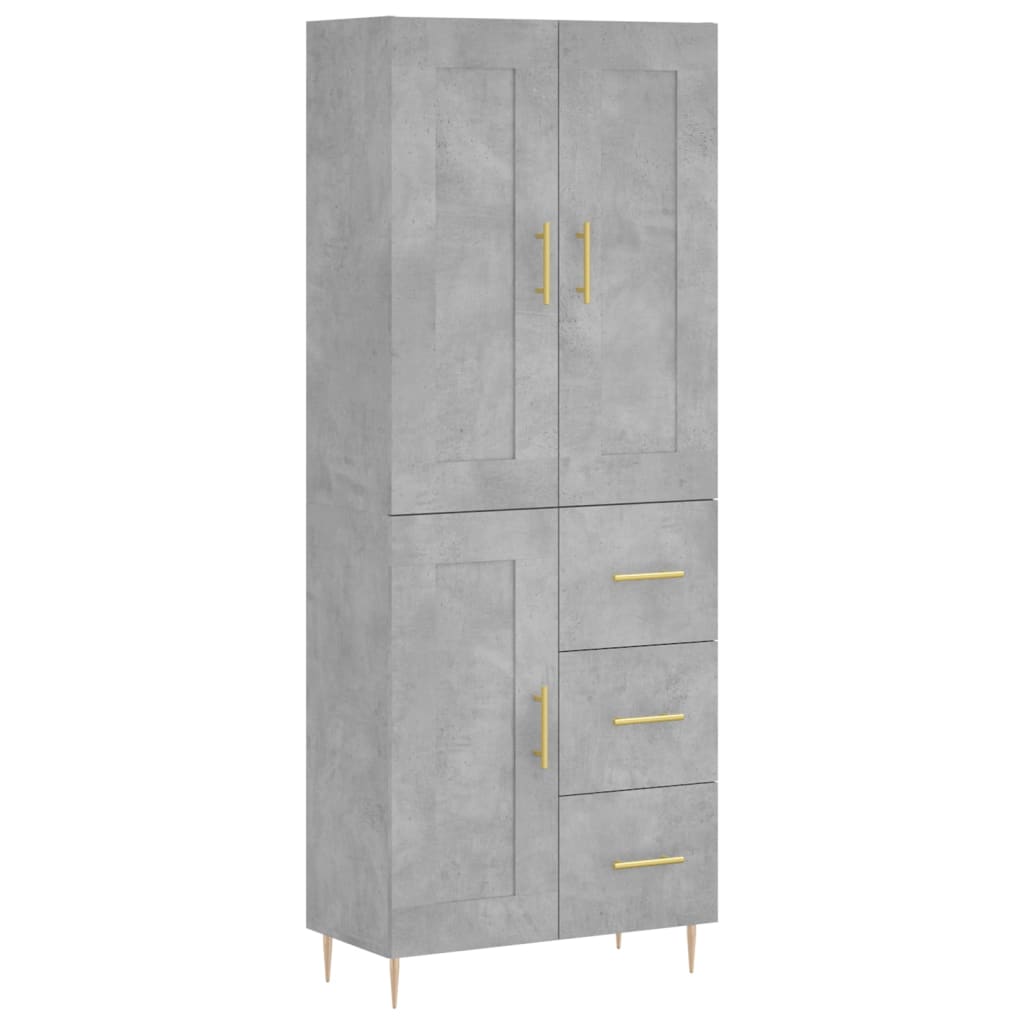 vidaXL Skříň highboard betonově šedá 69,5x34x180 cm kompozitní dřevo