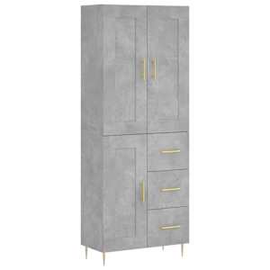 Skříň highboard betonově šedá 69,5x34x180 cm kompozitní dřevo - obrázek 2