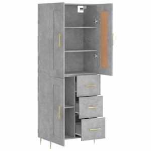 Skříň highboard betonově šedá 69,5x34x180 cm kompozitní dřevo - obrázek 4