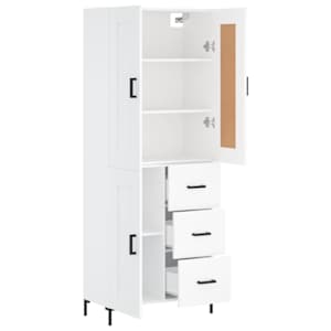 Skříň highboard bílá 69,5 x 34 x 180 cm kompozitní dřevo - obrázek 4