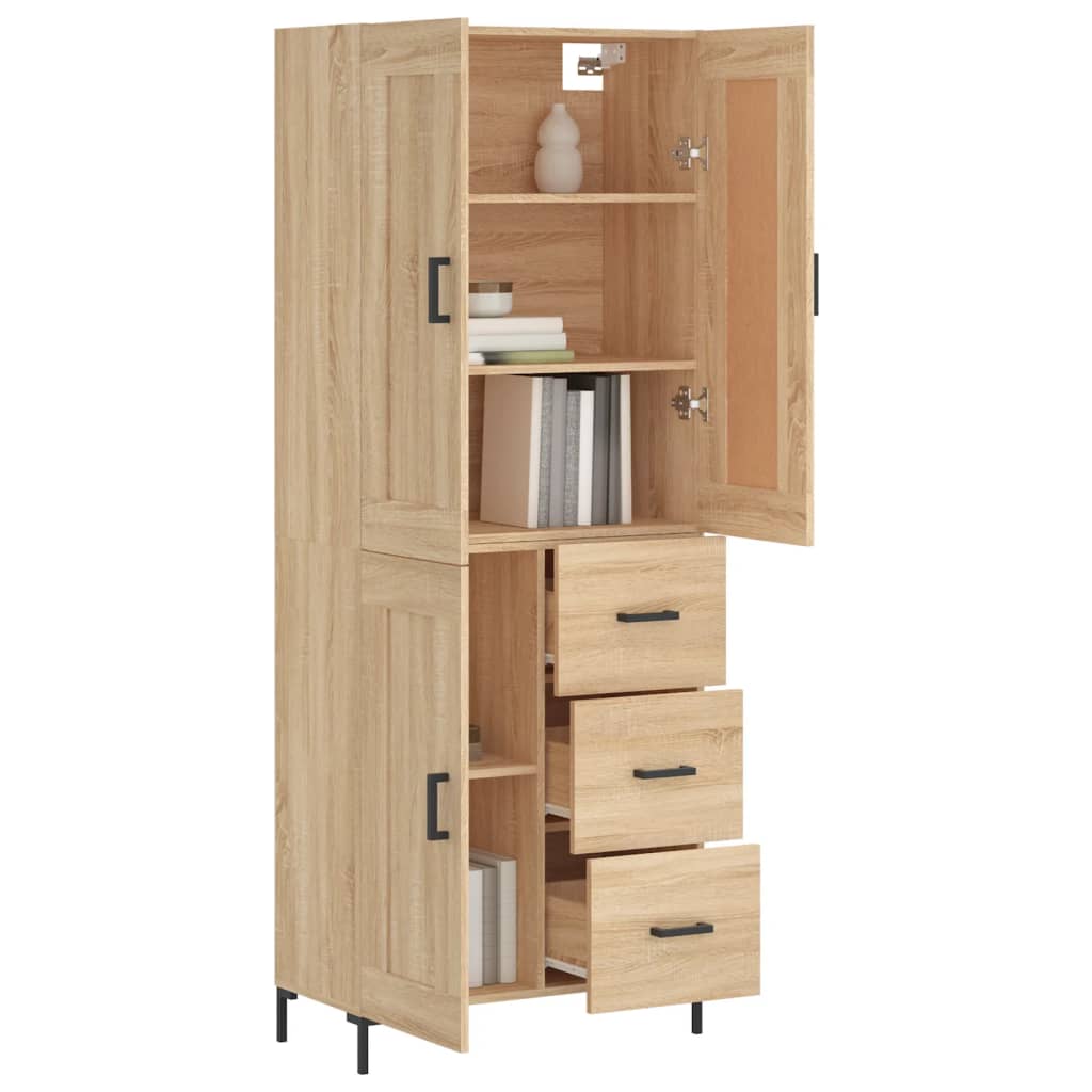 Thumbnail - vidaXL Highboard Sonoma-Eiche 69,5x34x180 cm Holzwerkstoff