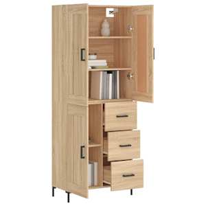 Skříň highboard dub sonoma 69,5 x 34 x 180 cm kompozitní dřevo - obrázek 3