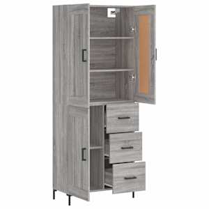 Skříň highboard šedá sonoma 69,5 x 34 x 180 cm kompozitní dřevo - obrázek 4