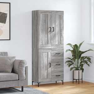 Skříň highboard šedá sonoma 69,5 x 34 x 180 cm kompozitní dřevo - obrázek 1