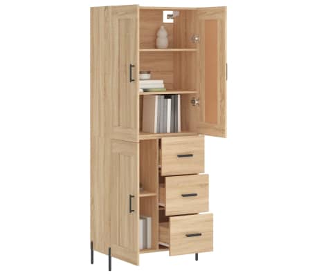 vidaXL Dulap &icirc;nalt, stejar sonoma, 69,5x34x180 cm, lemn compozit