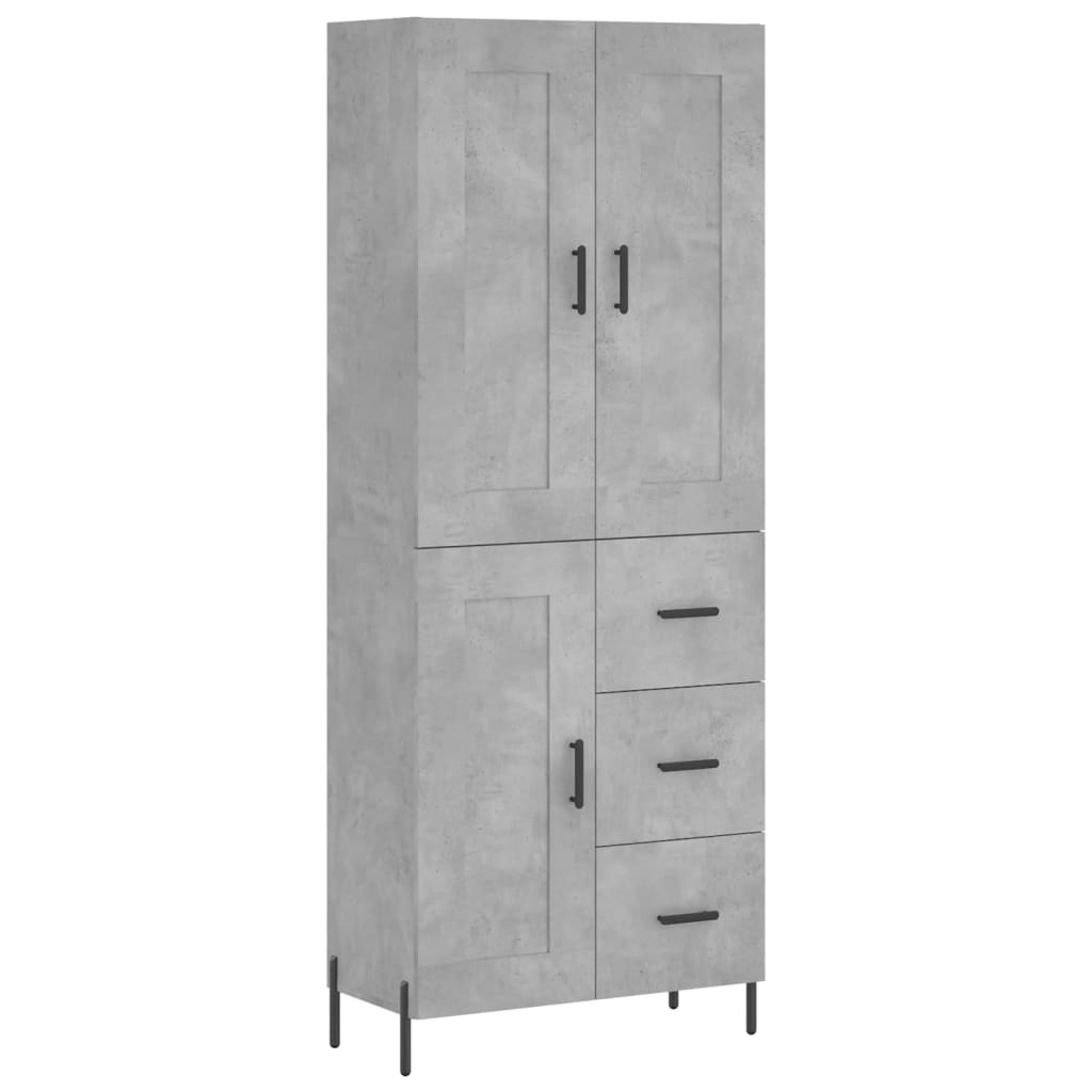 vidaXL Skříň highboard betonově šedá 69,5x34x180 cm kompozitní dřevo