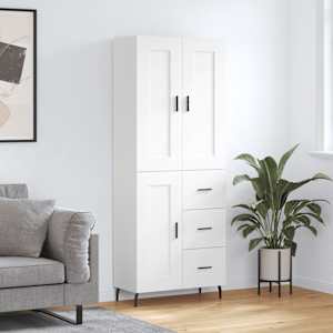 Skříň highboard bílá 69,5 x 34 x 180 cm kompozitní dřevo - obrázek 1