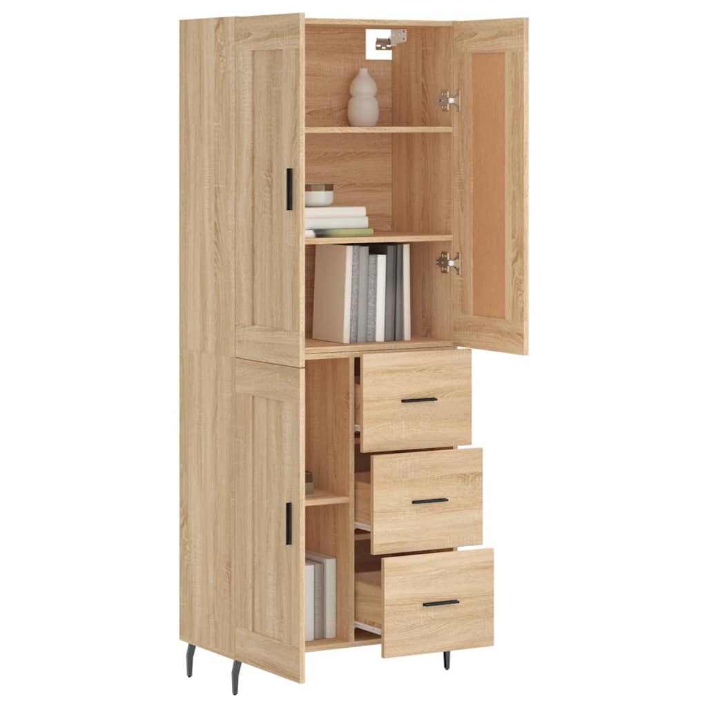 Thumbnail - vidaXL Highboard Sonoma-Eiche 69,5x34x180 cm Holzwerkstoff