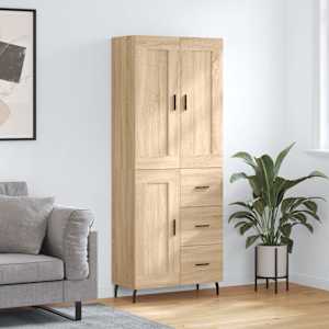 Skříň highboard dub sonoma 69,5 x 34 x 180 cm kompozitní dřevo - obrázek 1
