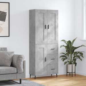 Skříň highboard betonově šedá 69,5x34x180 cm kompozitní dřevo - obrázek 1