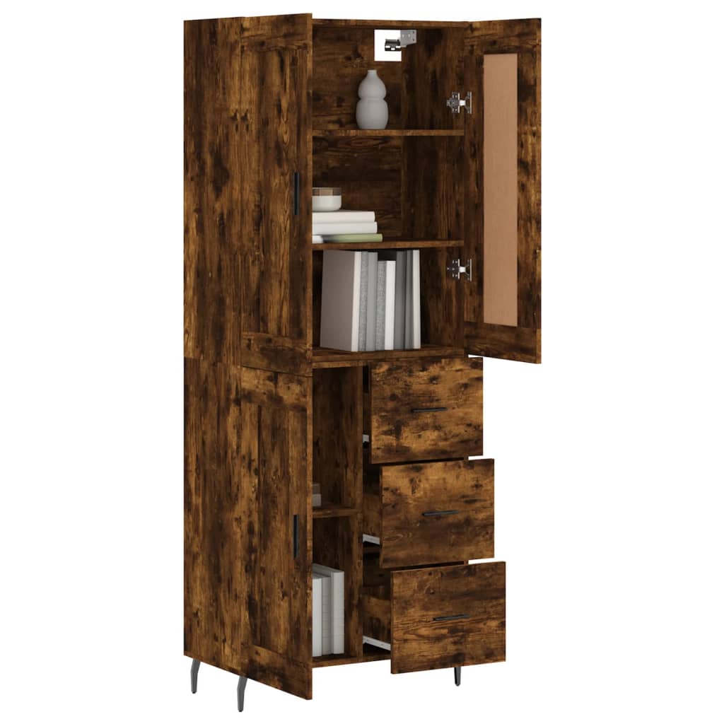 vidaXL Highboard Räuchereiche 69,5x34x180 cm Holzwerkstoff