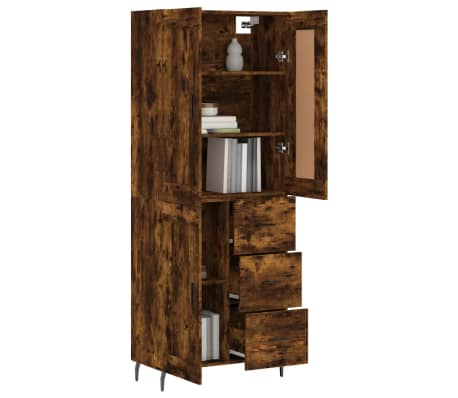 vidaXL Highboard Räuchereiche 69,5x34x180 cm Holzwerkstoff