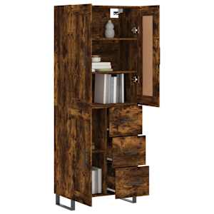 Skříň highboard kouřový dub 69,5 x 34 x 180 cm kompozitní dřevo - obrázek 3