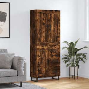 Skříň highboard kouřový dub 69,5 x 34 x 180 cm kompozitní dřevo - obrázek 1