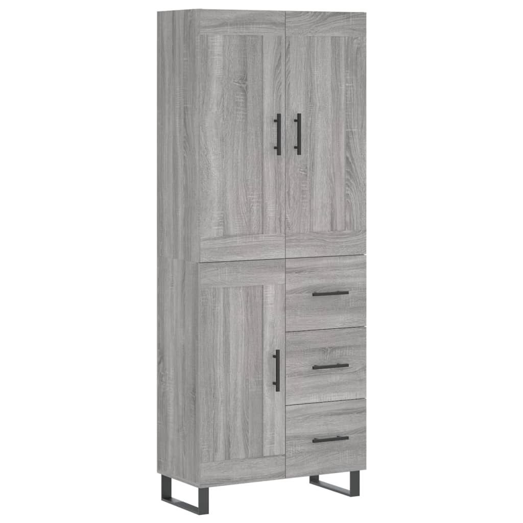 vidaXL Skříň highboard šedá sonoma 69,5 x 34 x 180 cm kompozitní dřevo