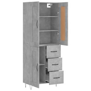 Skříň highboard betonově šedá 69,5x34x180 cm kompozitní dřevo - obrázek 4