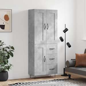 Skříň highboard betonově šedá 69,5x34x180 cm kompozitní dřevo - obrázek 1