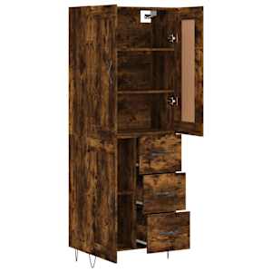 Skříň highboard kouřový dub 69,5 x 34 x 180 cm kompozitní dřevo - obrázek 4