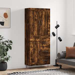 Skříň highboard kouřový dub 69,5 x 34 x 180 cm kompozitní dřevo - obrázek 1