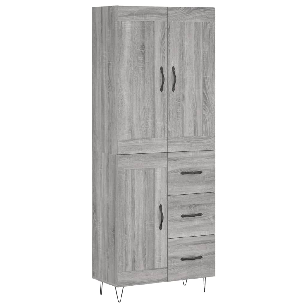 vidaXL Skříň highboard šedá sonoma 69,5 x 34 x 180 cm kompozitní dřevo