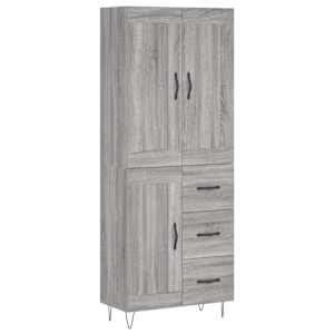 Skříň highboard šedá sonoma 69,5 x 34 x 180 cm kompozitní dřevo - obrázek 2