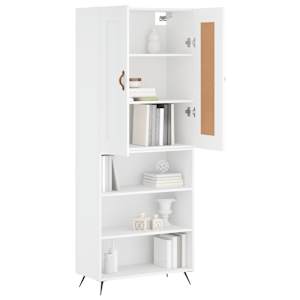 Skříň highboard bílá 69,5 x 34 x 180 cm kompozitní dřevo - obrázek 3