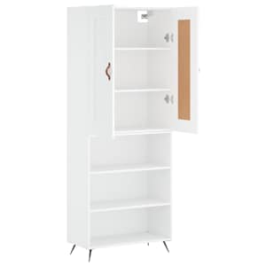 Skříň highboard bílá 69,5 x 34 x 180 cm kompozitní dřevo - obrázek 4