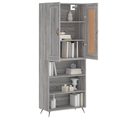 vidaXL Buffet haut Sonoma gris 69,5x34x180 cm Bois d'ingénierie