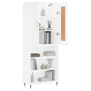 Skříň highboard bílá 69,5 x 34 x 180 cm kompozitní dřevo - obrázek 3