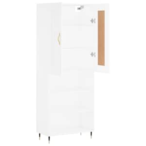 Skříň highboard bílá 69,5 x 34 x 180 cm kompozitní dřevo - obrázek 4