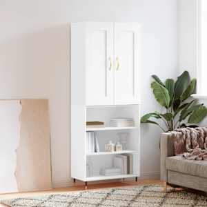 Skříň highboard bílá 69,5 x 34 x 180 cm kompozitní dřevo - obrázek 1