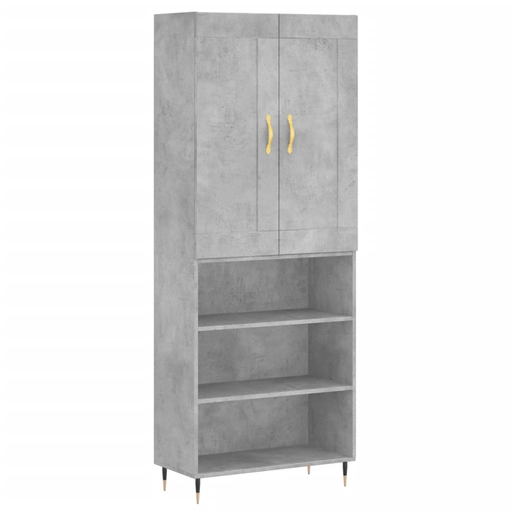 Thumbnail - vidaXL Highboard Betongrau 69,5x34x180 cm Holzwerkstoff