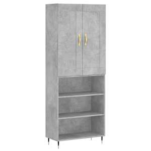 Skříň highboard betonově šedá 69,5x34x180 cm kompozitní dřevo - obrázek 2