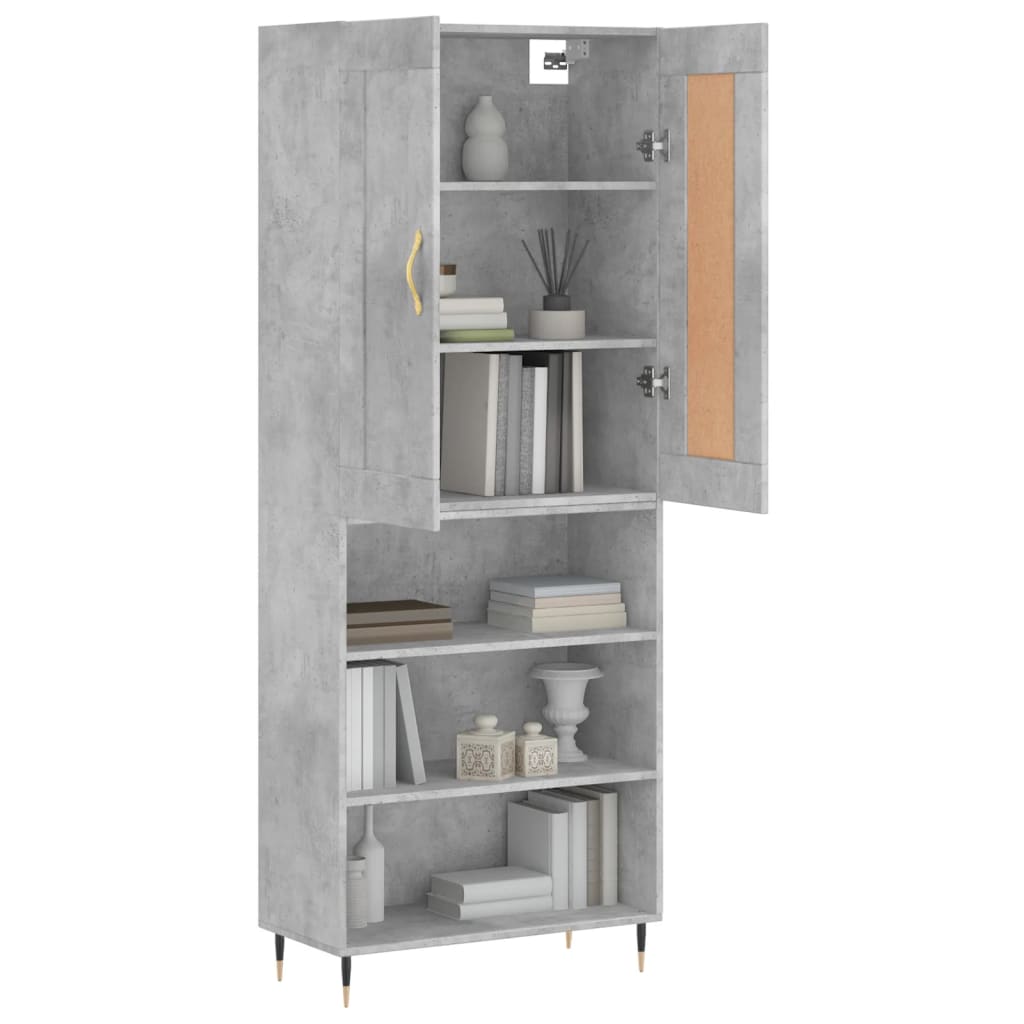 Thumbnail - vidaXL Highboard Betongrau 69,5x34x180 cm Holzwerkstoff