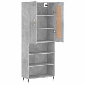 Skříň highboard betonově šedá 69,5x34x180 cm kompozitní dřevo - obrázek 4