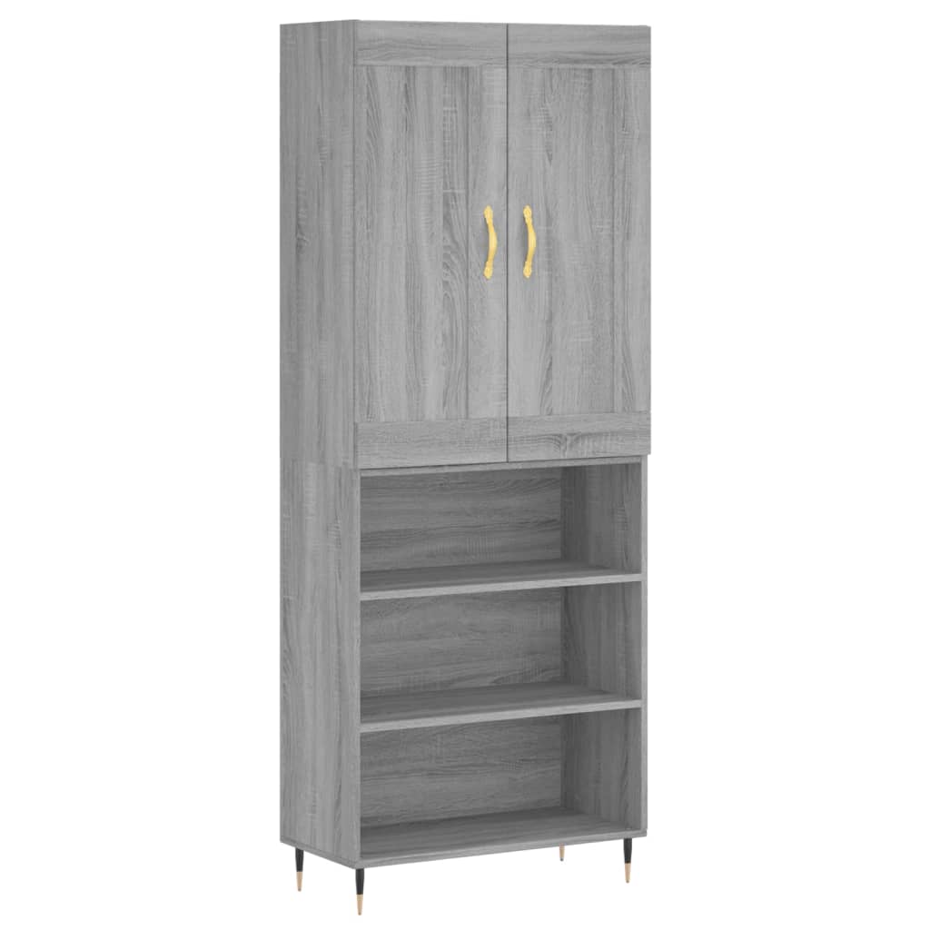 vidaXL Skříň highboard šedá sonoma 69,5 x 34 x 180 cm kompozitní dřevo