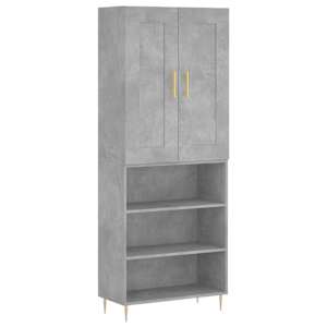 Skříň highboard betonově šedá 69,5x34x180 cm kompozitní dřevo - obrázek 2