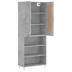 Skříň highboard betonově šedá 69,5x34x180 cm kompozitní dřevo - obrázek 4