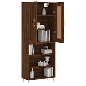 vidaXL Ντουλάπι Καφέ Δρυς 69,5 x 34 x 180 εκ. από Επεξεργασμένο Ξύλο