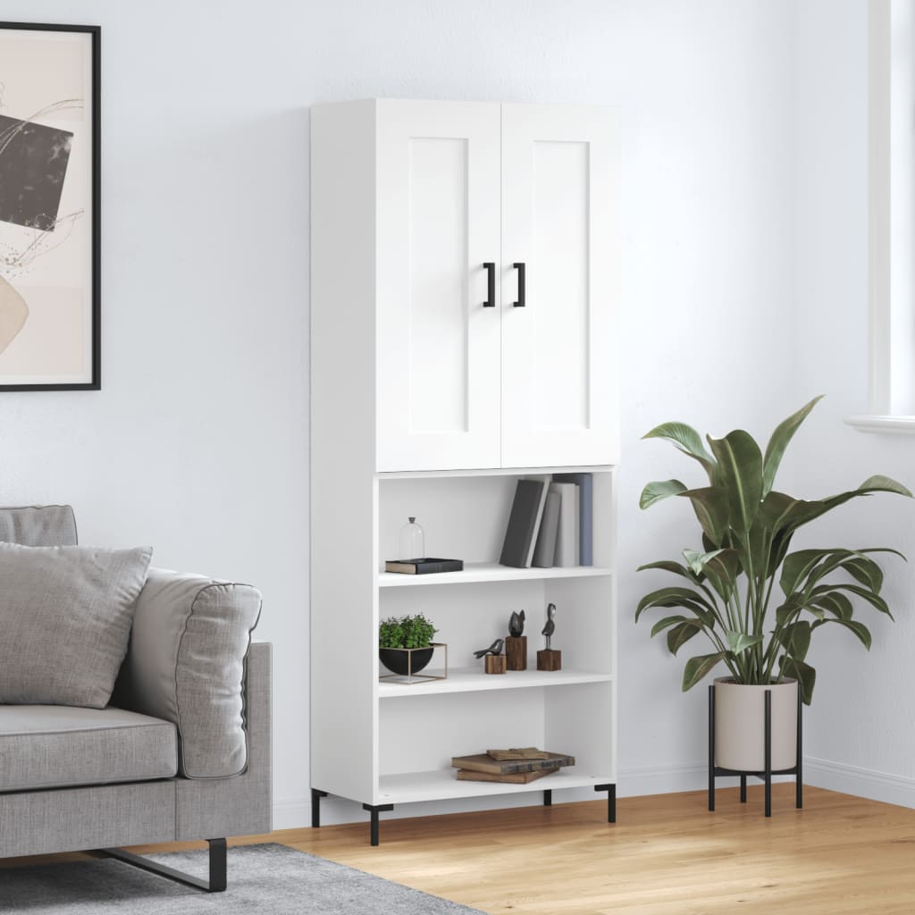 Skříň highboard bílá 69,5 x 34 x 180 cm kompozitní dřevo