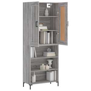 Skříň highboard šedá sonoma 69,5 x 34 x 180 cm kompozitní dřevo - obrázek 3
