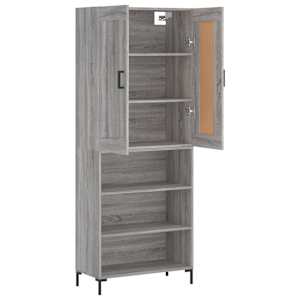 Skříň highboard šedá sonoma 69,5 x 34 x 180 cm kompozitní dřevo - obrázek 4