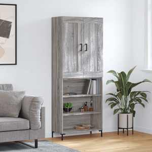 Skříň highboard šedá sonoma 69,5 x 34 x 180 cm kompozitní dřevo - obrázek 1