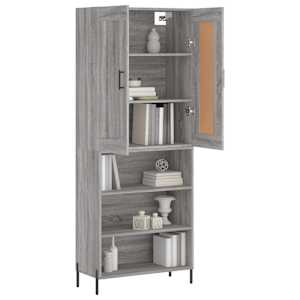 vidaXL Highboard gr&aring; sonoma 69,5x34x180 cm konstruert tre