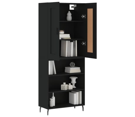 vidaXL Dulap &icirc;nalt, negru, 69,5x34x180 cm, lemn compozit