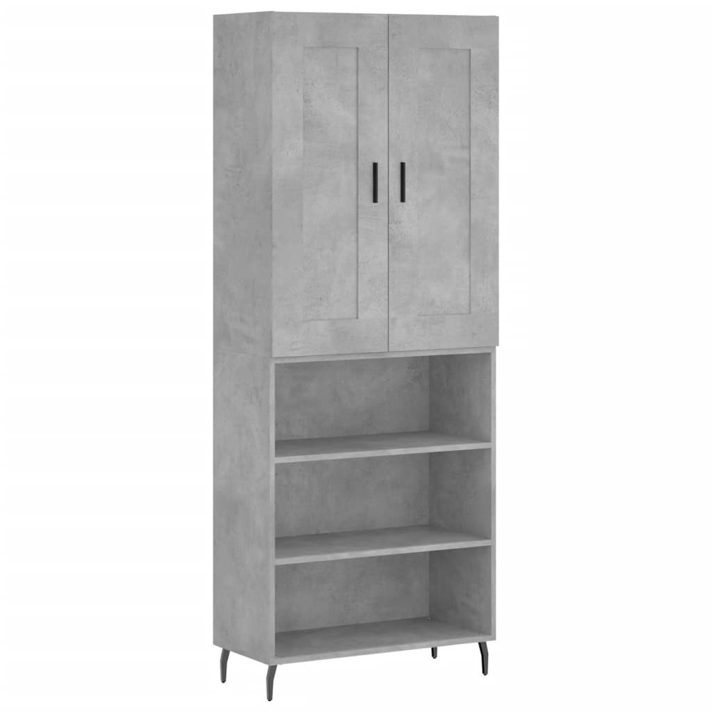 vidaXL Skříň highboard betonově šedá 69,5x34x180 cm kompozitní dřevo