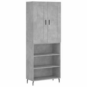 Skříň highboard betonově šedá 69,5x34x180 cm kompozitní dřevo - obrázek 2