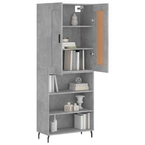 Skříň highboard betonově šedá 69,5x34x180 cm kompozitní dřevo - obrázek 3