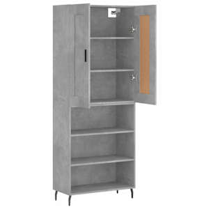 Skříň highboard betonově šedá 69,5x34x180 cm kompozitní dřevo - obrázek 4