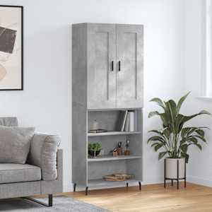 Skříň highboard betonově šedá 69,5x34x180 cm kompozitní dřevo - obrázek 1